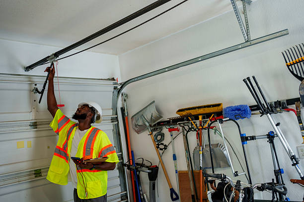 Professional Garage Door technician working in Premont, TX